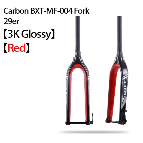 MTB Карбоновая вилка 29er Горные DH коническая через ось 15 мм Bicicletas жесткая передняя вилка для горного велосипеда Fibre BXT Велосипедная вилка - Цвет: 29er 3K red
