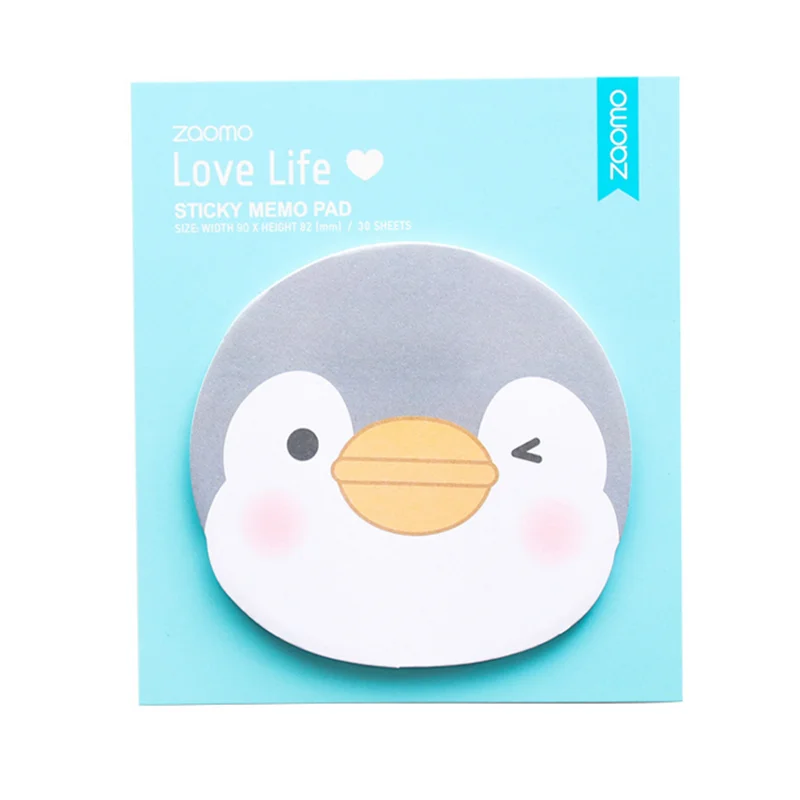1 шт. = 30 листов милый маленький блокнот в форме пингвина мультяшная мини-доска для