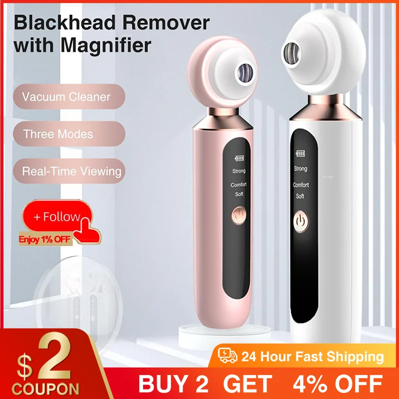 

Blackhead Vacuum Remover SkinCare LED Light Facial T Zone Pore Clean Acne Black Dot Pimple Electric Removal Nose Cleaner Beauty