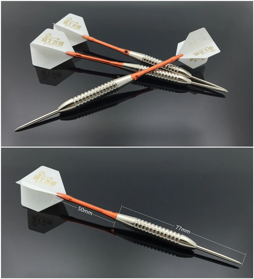 3 шт. розовое золото стальной жесткий дротик с бесплатной коробкой для переноски