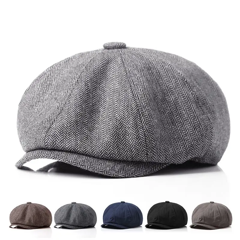

spring and autumn men casual newsboy hats retro beret hat unisex wild octagonal cap detective caps