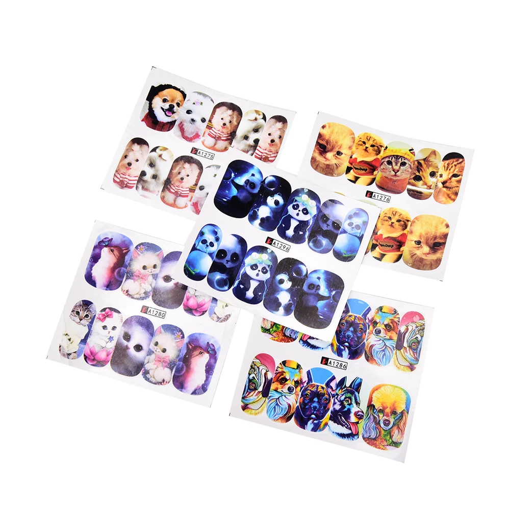 24 листа сделай сам милые животные полная упаковка наклейка для ногтей