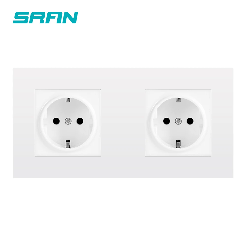 Настенная розетка SRAN для дома черная/белая/Золотая огнестойкая панель из