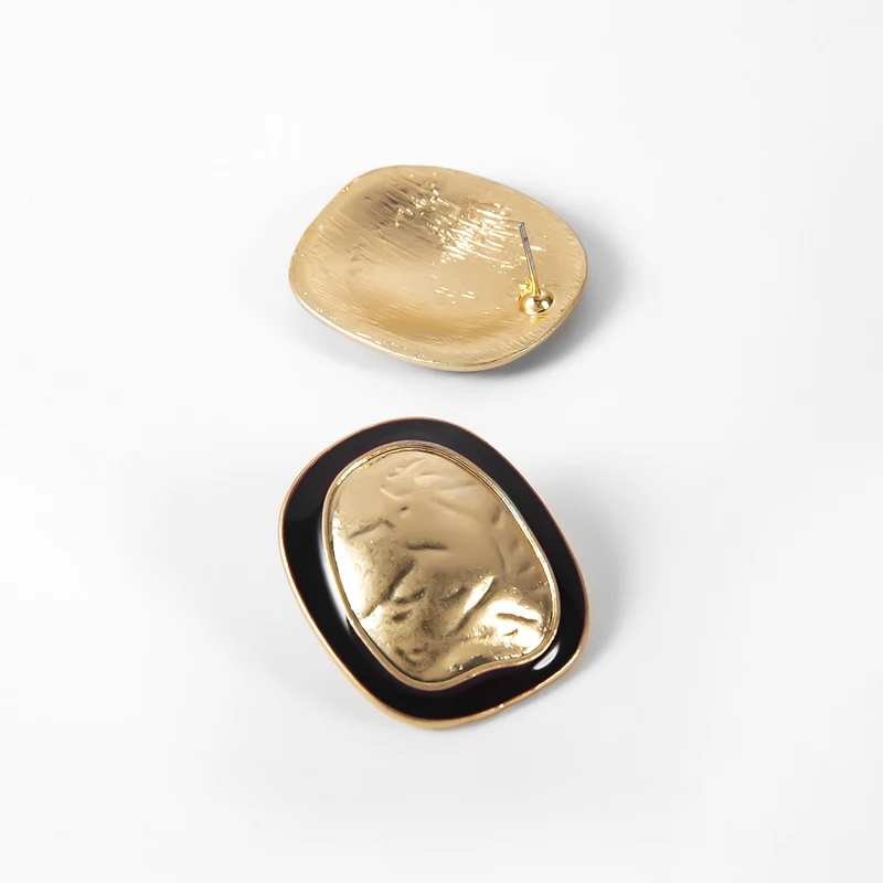 Модные Винтажные черные металлические Асимметричные эмалированные