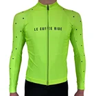 Мужская тонкая куртка LE COFFE езды на велосипеде, воздухопроницаемая одежда из итальянской ткани с длинным рукавом, топ для горного и шоссейного велосипеда