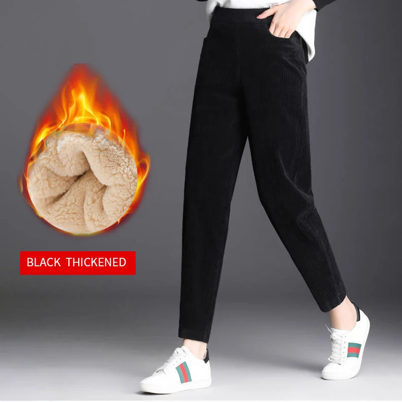 

2020 Corduroy Harem Pants Women Spring Fall Winter Fashion Thickening Casual Pants Korean Loose High Waist Trousers Plus Size