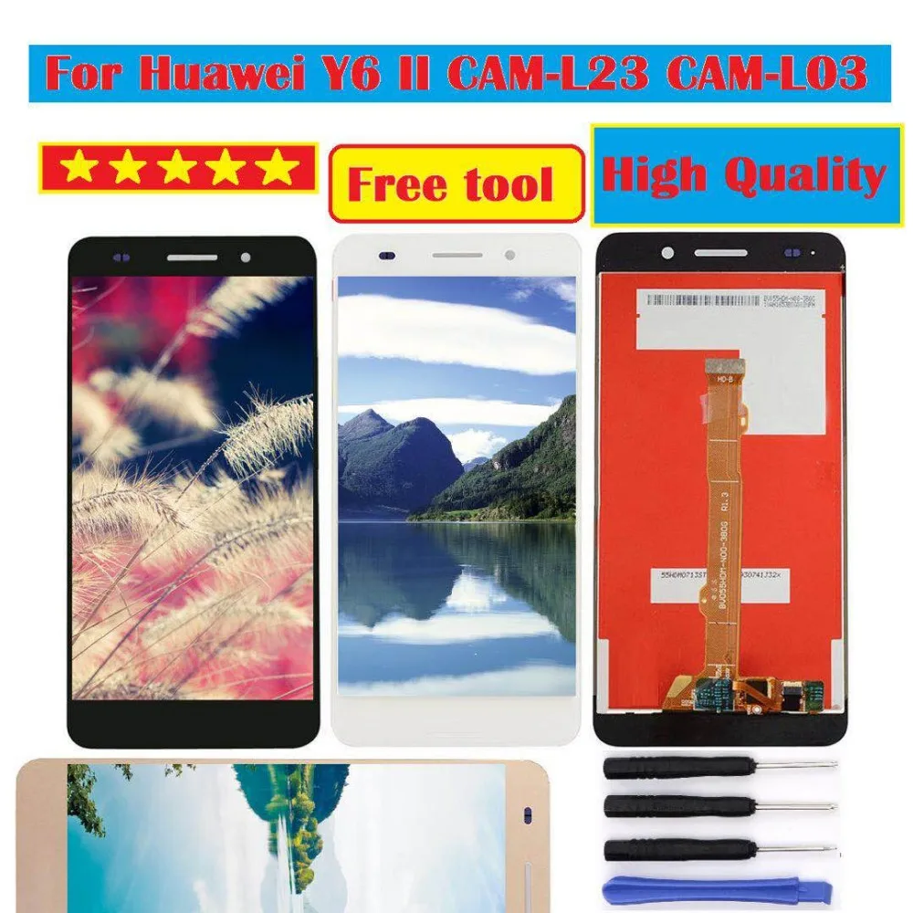 

100% Test For Huawei Honor 5A Y6 II CAM-L03 L21 L23 LCD Display Touch Screen Digitizer Assembly