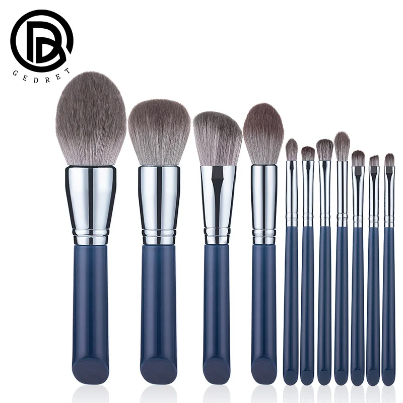 

Кисти для макияжа GEDRET небесно-голубого цвета, 11 шт., набор кистей для макияжа из супермягкого волокна, высококачественные косметические руч...