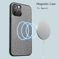 mofi fabric case for iphone 12 pro max mini magnetic back cover shockproof matte coque for magsafe support wireless charging
