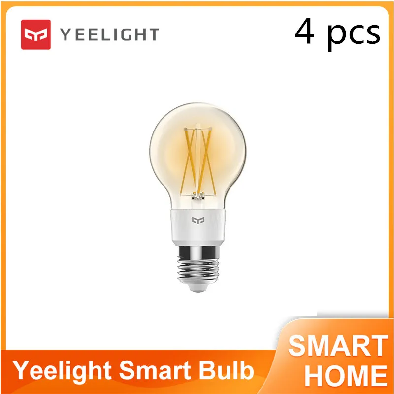 

Yeelight 4 шт. E27 6 Вт YLDP12YL 2700K смарт-лампа со светодиодными нитями на цоколе работы Homekit Google Home AC100-240V для ретро стол с точечным осветителем