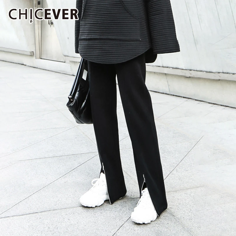 CHICEVER Корейский плюс бархат толстые брюки для женщин эластичный миди талии