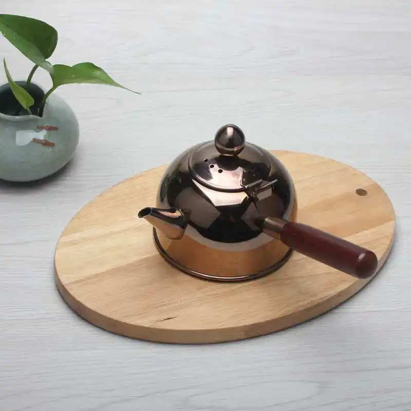 

Stainless Steel Kettle Flat Bottom Boil Side Pot Wild Pot Kettle Kungfu Tea Ceremony Electromagnetic Pot Electric Kettle tetera