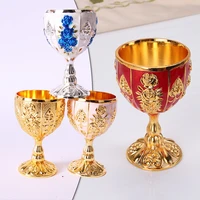 vintage wine cup tea cups goblet home metal art craft decoration ornaments creative gifts antique rose carved wine goblet