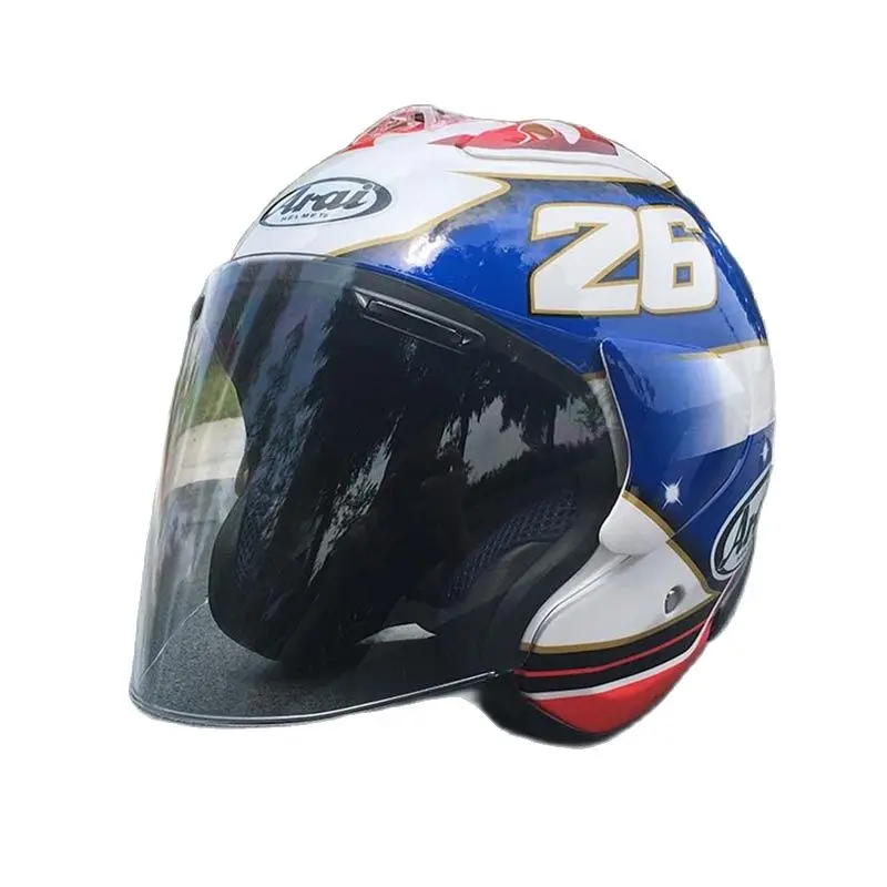 Мотоциклетный шлем винтажный для скутера с открытым лицом мужчин и женщин ретро