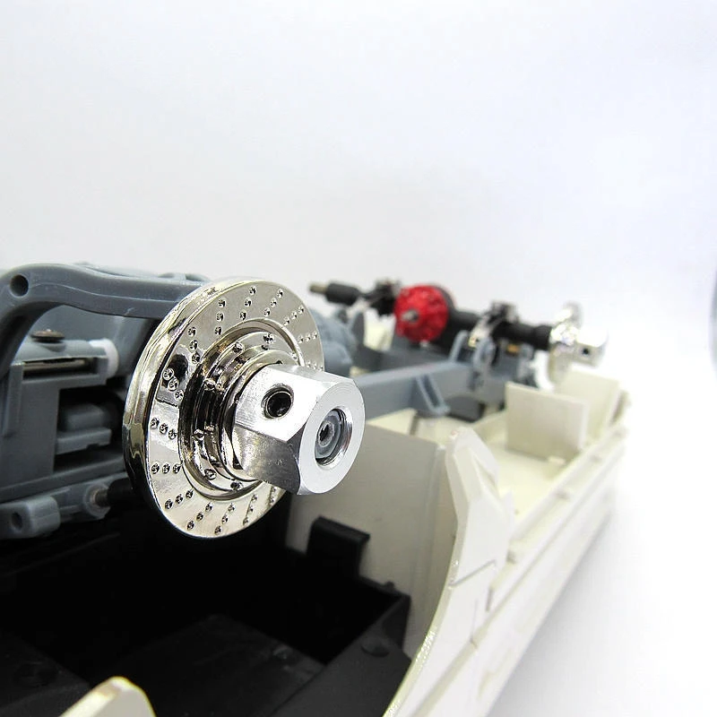 

4Pcs Metal Brake Disc Caliper Tire Counterweight Modification Accessories with Metal Battery Box Battery Case Decoration