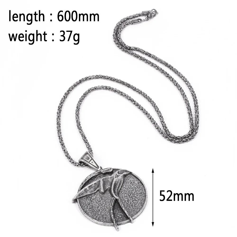 Ожерелье с головой волка в стиле панк кулон унисекс виде охотника Ведьмака