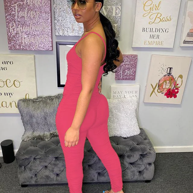 Повседневный комбинезон на бретелях-спагетти спортивные штаны облегающие