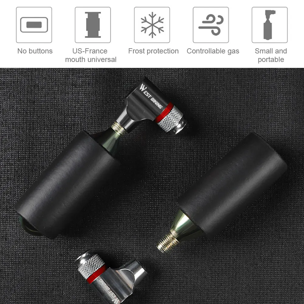 

Co2 Pump For Bicycle Schrader Presta Adapter Bike Pump Inflator Aluminum Tire Tube Mini Hand Bicycle Pumps NO Co2 Cartridge