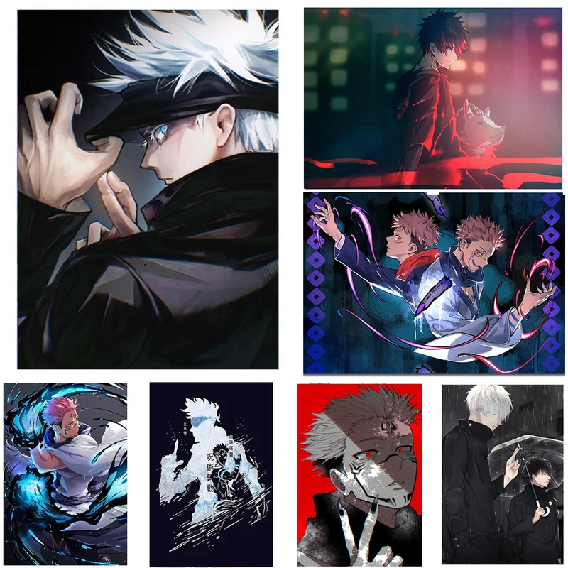 

Постер и печать японского аниме сукуна Сатору годзо юютсу кайсен, Картина на холсте из аниме комиксного персонажа, настенное искусство, дек...