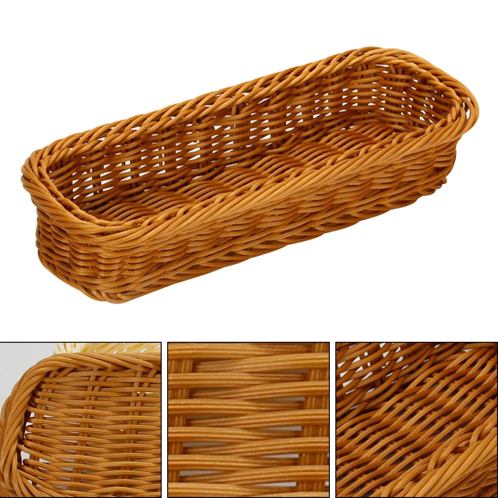 Ложка легко чистить ящик для хранения Вязание практичный Искусственный ротанг