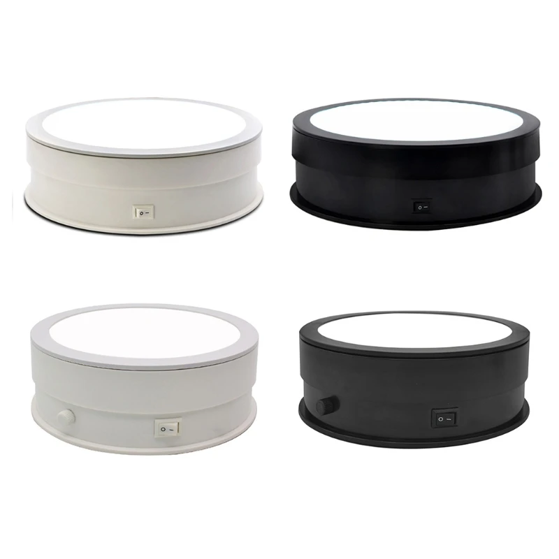 

15/20cm Electric Turntable Display Stand LED Light Rotating Table Watch Bracelet Jewelry Holder for Photography Props