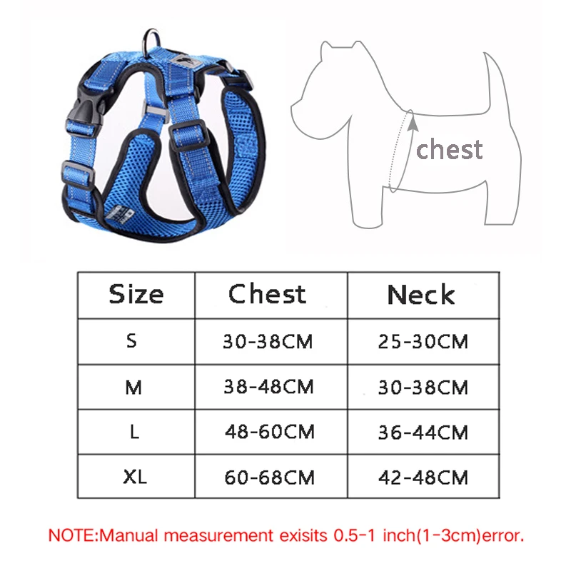Шлейка для собак легкая в управлении светоотражающая шлейка маленьких и средних