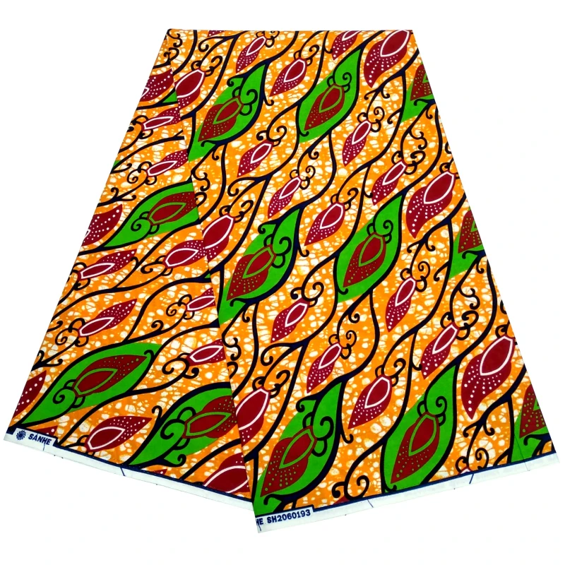 2021 африканская Оригинальная Ткань из натурального вощеного хлопка 6 ярдов ткань