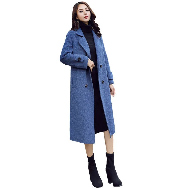 FTLZZ 2020 зимний женский шерстяной плащ элегантная верхняя одежда повседневный