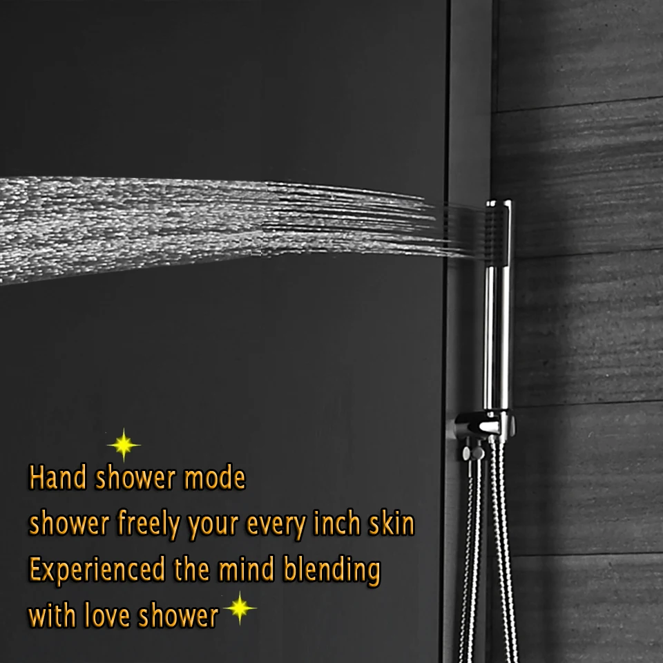 Полированный хромированный смеситель для душа с большим дождем светодиодный