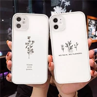 great aesthetic flower art phone case clear matte transparent for white iphone 7 8 x xs xr 11 12 pro plus max mini funda