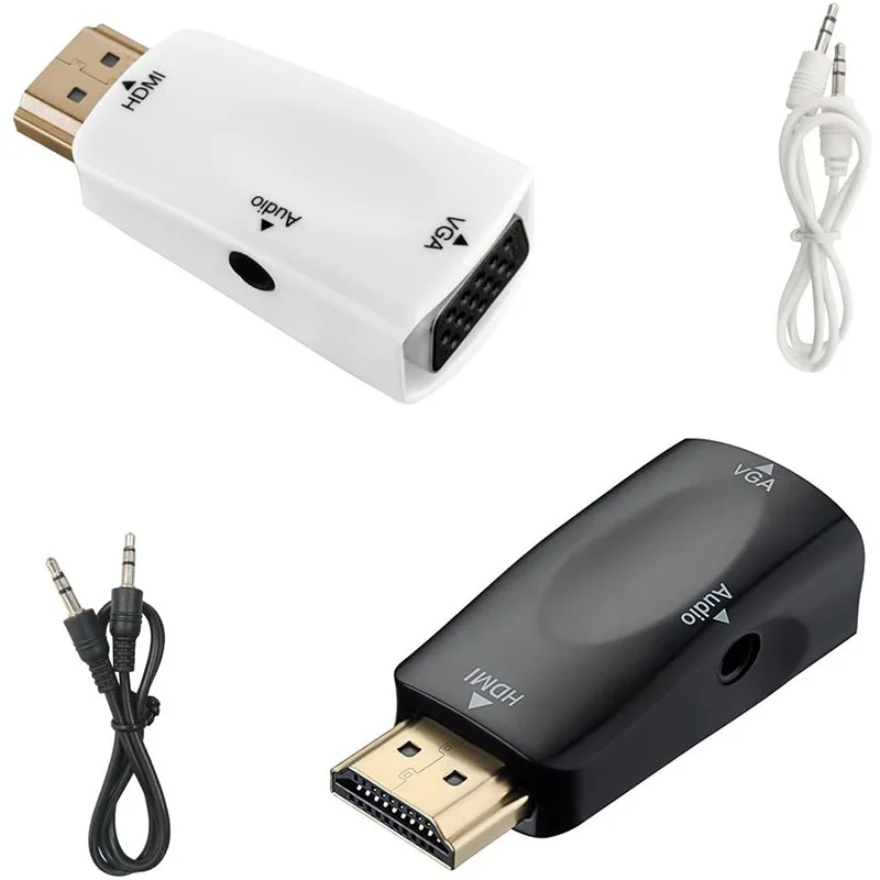 HOT HDMI to VGA конвертер адаптер переменного тока позолоченный портов дисплея с аудио