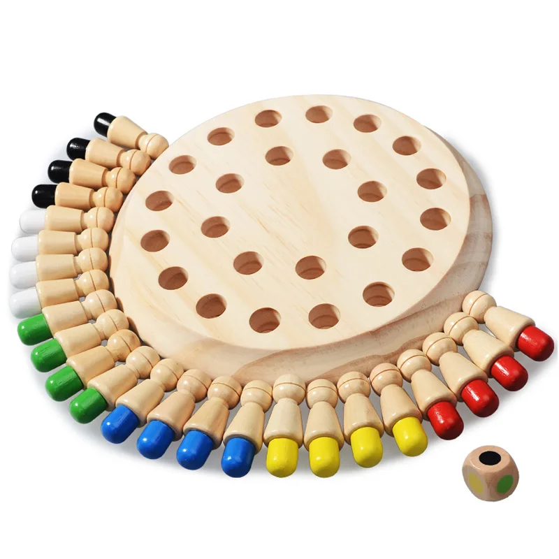 

Kids Party Educational Cognitive Ability Toy Game Wooden Memory Match Stick Chess Game Fun Block Board Game Color for Children