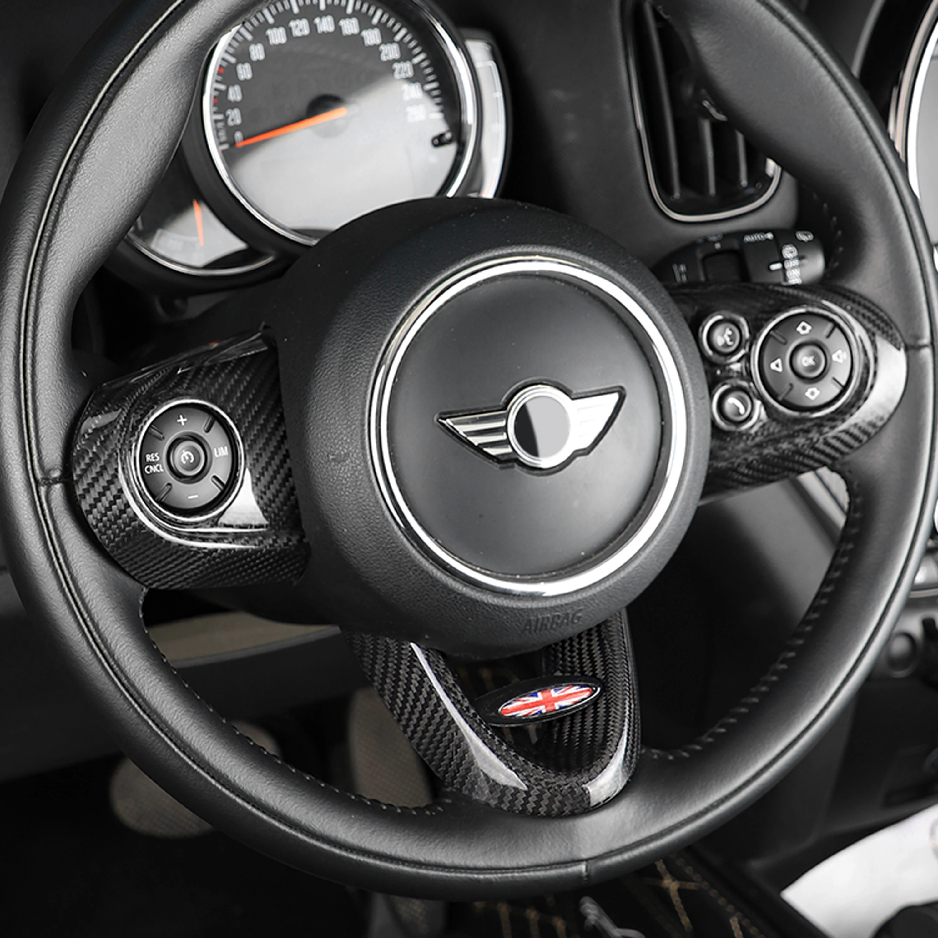 Продажа Панель рулевого колеса для Mini F54 F55 F56 F57 F60, кнопочный переключатель, отделка подушки безопасности, наклейка на крышку 2014 2015 2016 2017