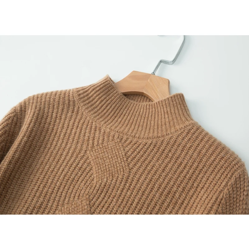 thick cashmere brown top knitted sweater oversize blouses turtle neck ladies tops long sleeve pullovers blouse women jumper wool