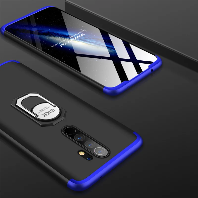 3-в-1 чехол для Xiaomi redmi note 8 Pro Чехол Крышка защитное кольцо магнетизм кронштейн анти-столкновения в виде ракушки для redmi note 8 Coque