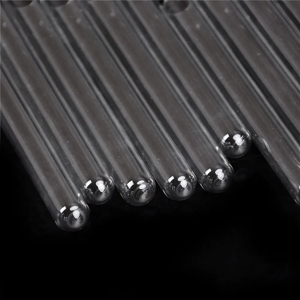 

10pcs 10*100mm Test Tube Transparent Pyrex Glass Blowing Tubes Thick Wall Laboratory Round Bottom Test Tube