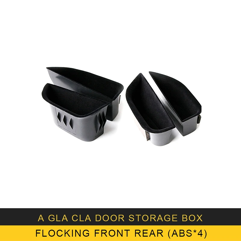 Карманго для Mercedes Benz A Class GLA CLA W176 автомобильный дверной ящик для хранения, органайзер, чехол, аксессуары для интерьера - Название цвета: Flocking front rear