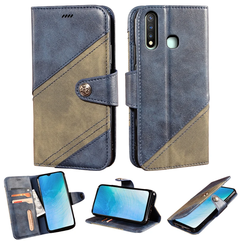 Кожаный чехол-книжка для Vivo U3 с силиконовой задней крышкой из ТПУ магнитный