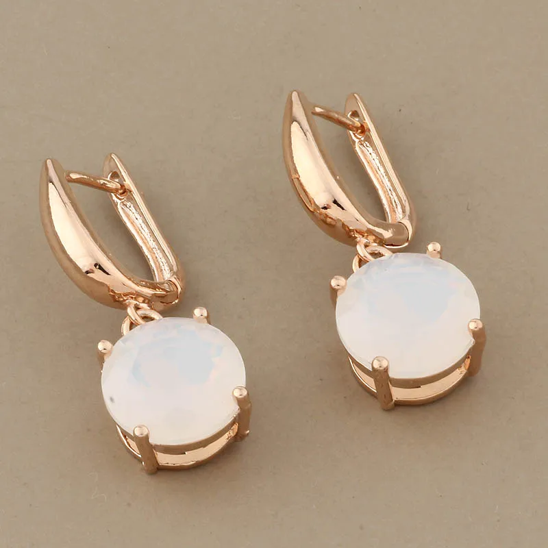 Новые модные серьги корейские элегантные 3 цвета 12 мм круглые висячие 585 розовое