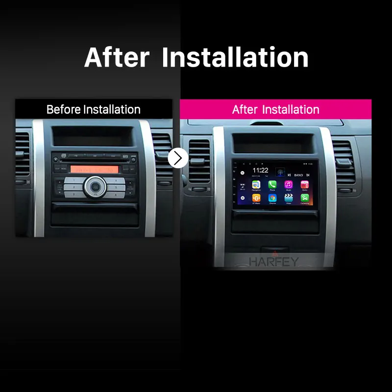 Универсальный Автомобильный мультимедийный плеер Harfey 2DIN Android 8 1/9 0 GPS стерео для