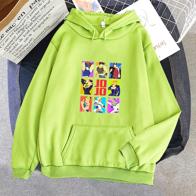 

Jojo's Bizarre Adventure Funny Cartoon Winter Warm Hoodies Men Fashion Anime Graphic Sweatshirt Hip Hop Sweatshirt Hoody Male