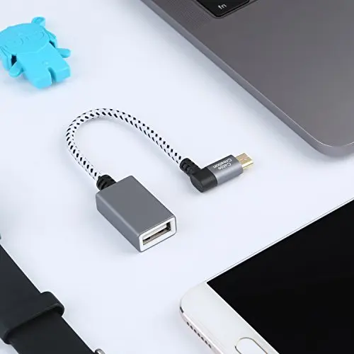 Кабель Micro USB 2 0 OTG кабель CableCreation 90 градусов прямоугольный Плетеный папа мама на