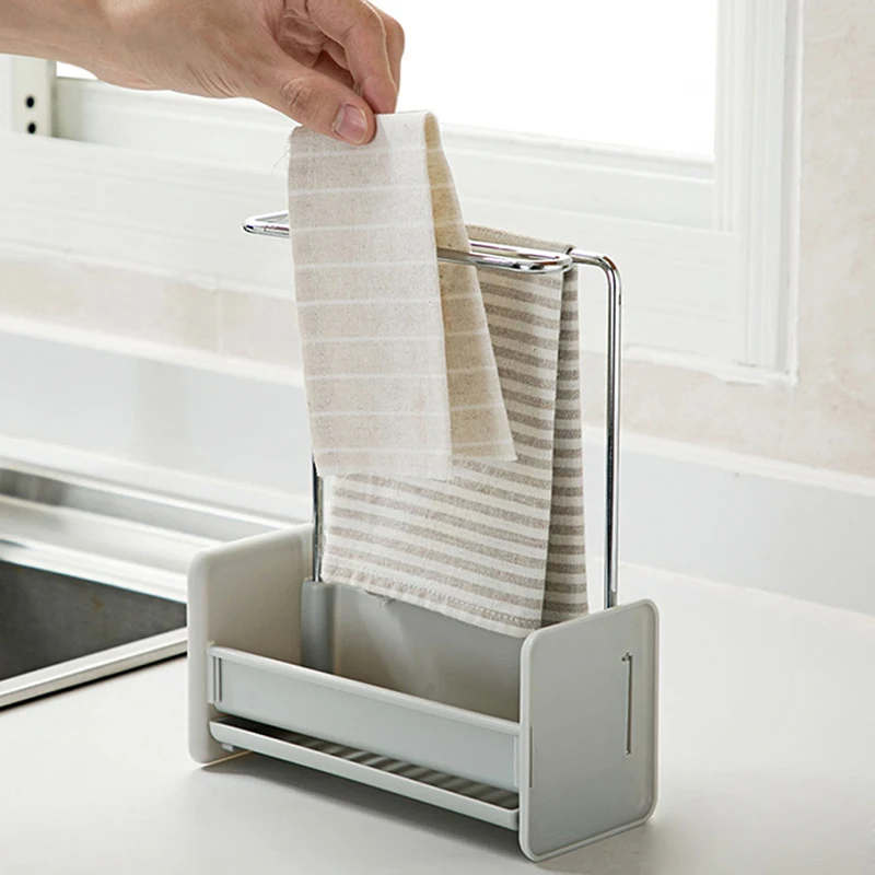 Towel Sponge Storage Rack Kitchen Soap Rag Drain Multi-Function Dish Cloth Hanging | Дом и сад