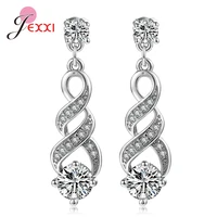 luxury 925 sterling silver aaa cubic zircon big long drop earring for women fashion bridal wedding dangle jewelry accessory