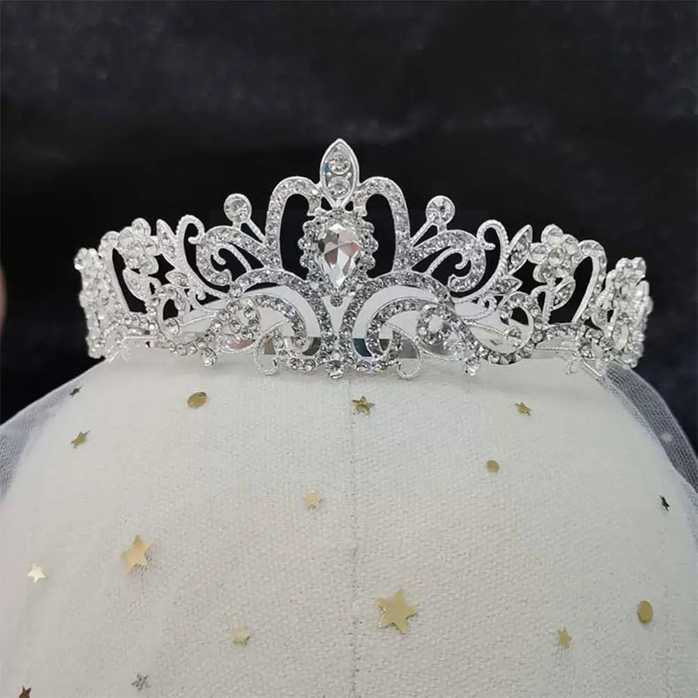 

Baroque Luxury Bridal Crown Tiaras Handmade Silver Color Crystal Diadem Tiaras For Bride Wedding Hair Accessorie P8e0