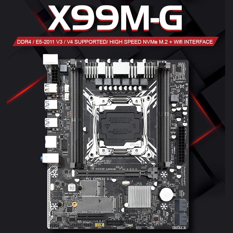 

JINGSHA X99M-G motherboard Intel XEON E5 LGA2011-3 toda la serie ambos DDR4 RECC NON-ECC memoria NVME USB3.0