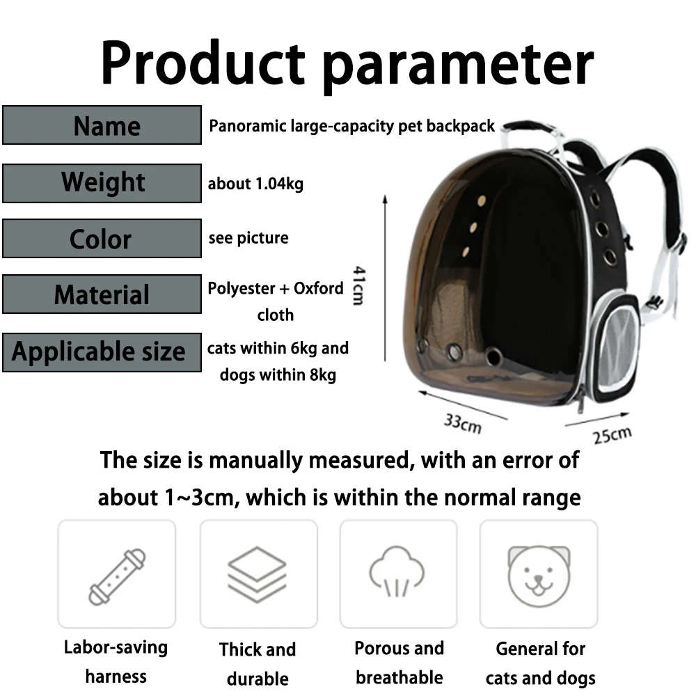 

Backpack Travel Space Capsule Cage Cat Carrier Bags Breathable Pet Carriers Small Dog Cat Pet Transport Bag Carrying For Cats