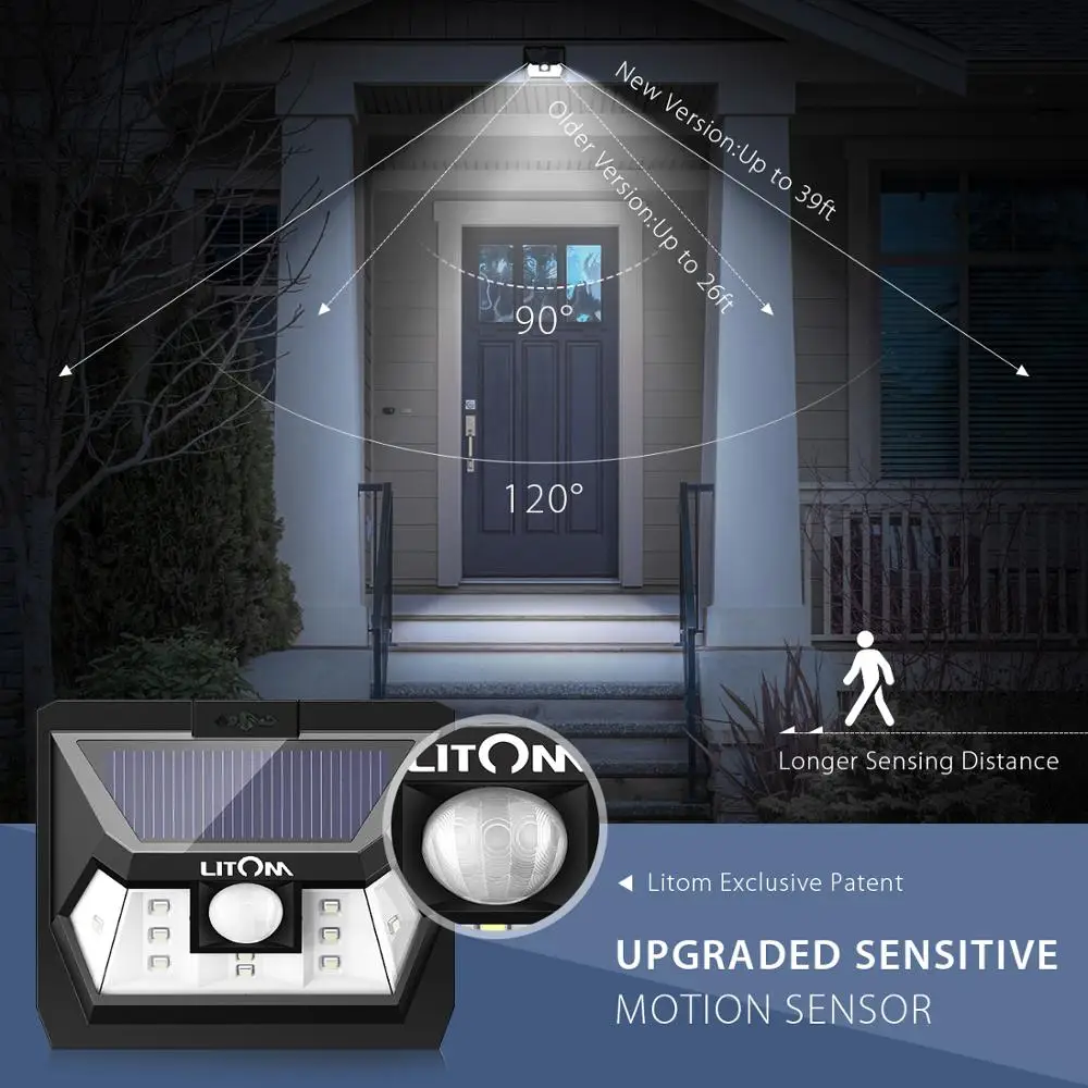 4 упаковки 10 светодиодов настенный светильник наружная 120 широкоугольная IP65