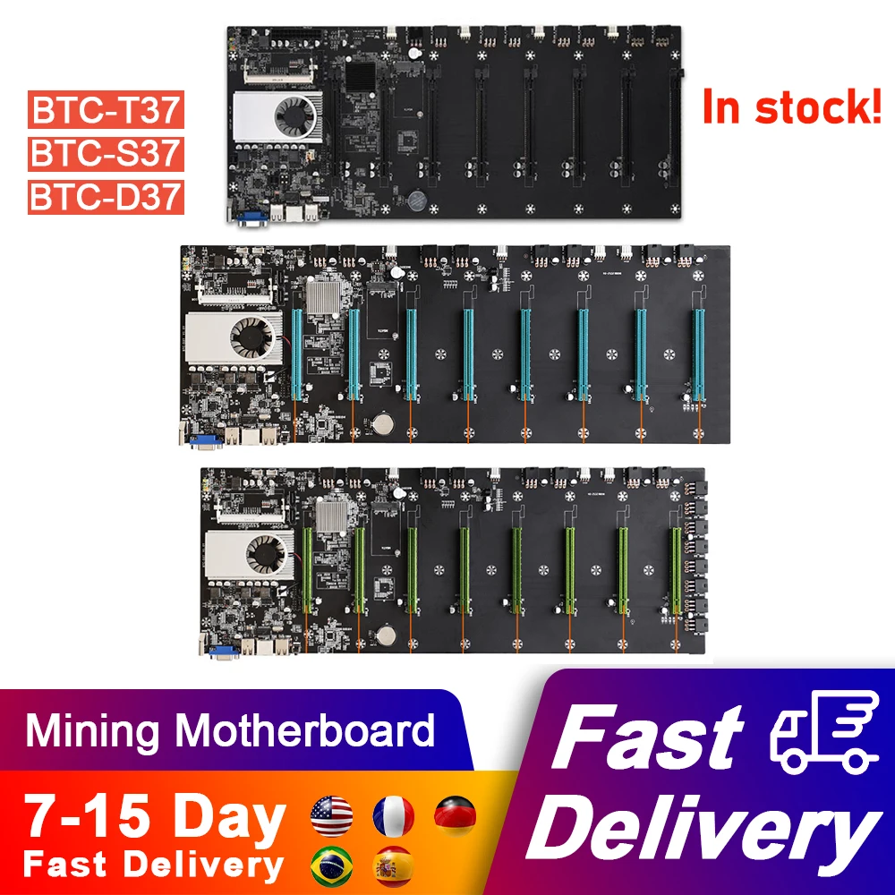 

Оригинальная материнская плата для майнинга, набор ЦП для майнинга 8, слот для видеокарты, адаптер памяти, встроенный интерфейс VGA, низкое эн...