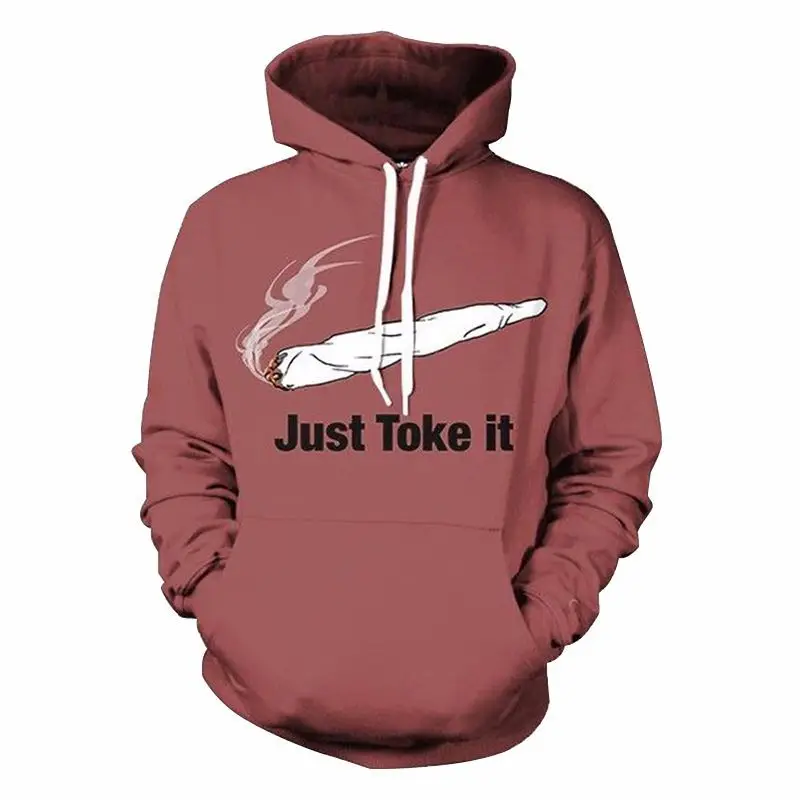 

Novelty Cigar Hip Hop Hoodies Men Funny just toke it 3d Print Hooded Sweatshirts Pullover Unisex Clothing Custom Tracksuit S-6XL